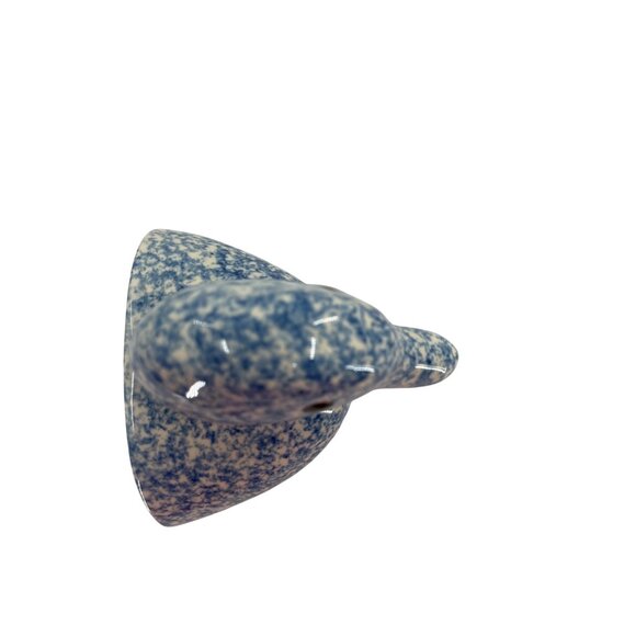 Set Of Two Blue & White Ceramic Duck Bookends With Felt Bottoms Sponge paint - Picture 4 of 7